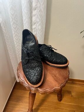 Dr.Martens RARE Lester Noir Sequel Glitter Oxford Made in England